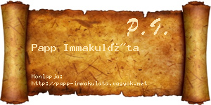 Papp Immakuláta névjegykártya