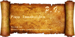Papp Immakuláta névjegykártya